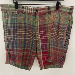 Vintage Polo Ralph Lauren 100% Indian Madras Flat Front Shorts Size 38  Plaid. 4